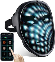 Bluetooth RGB Light Up LED Mask Diy Picture Animation Text Halloween Christmas Carnival Costume Party Game Child Masks Deco GIFT