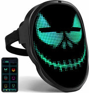 Bluetooth RGB Light Up LED Mask Diy Picture Animation Text Halloween Christmas Carnival Costume Party Game Child Masks Deco GIFT