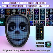 Bluetooth RGB Light Up LED Mask Diy Picture Animation Text Halloween Christmas Carnival Costume Party Game Child Masks Deco GIFT