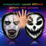 Bluetooth RGB Light Up LED Mask Diy Picture Animation Text Halloween Christmas Carnival Costume Party Game Child Masks Deco GIFT