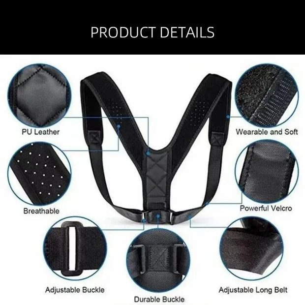 Adjustable Back Shoulder Posture Corrector Belt Clavicle Spine Support Reshape Your Body Home Office Sport Upper Back Neck Brace