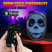 Bluetooth RGB Light Up LED Mask Diy Picture Animation Text Halloween Christmas Carnival Costume Party Game Child Masks Deco GIFT