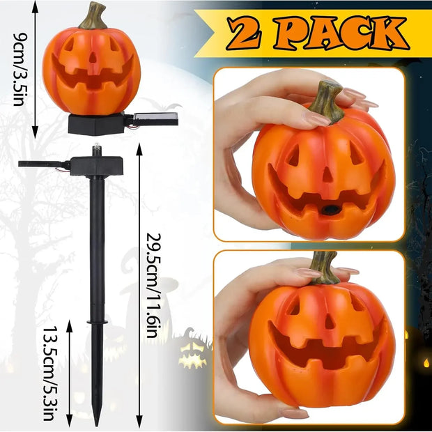 Halloween Pumpkin Candle Pathway Solar Lights Crow Yard Stake Lamp for Garden Yard Lawn Pathway Home Party Decoration Waterproof