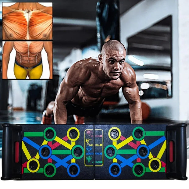 14 in 1 Push-Up Rack Board Training Sport Workout Fitness Gym Equipment Push Up Stand for ABS Abdominal Muscle Building Exercise