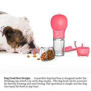 Portable Cat Dog Water Bottle Food Feeder Drinker Poop Dispenser 3 In 1 Leak-proof Multifunctional Dog Waterer Bottle