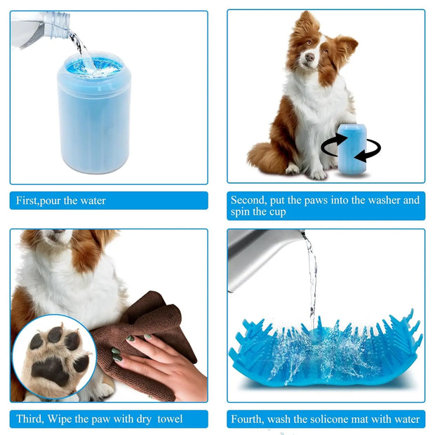 Pet Foot Wash Cup Soft Silicone Comb Cat Paw Cleaning Cup Dog Foot Cleaner Portable Dog Bathing and Cleaning Supplies