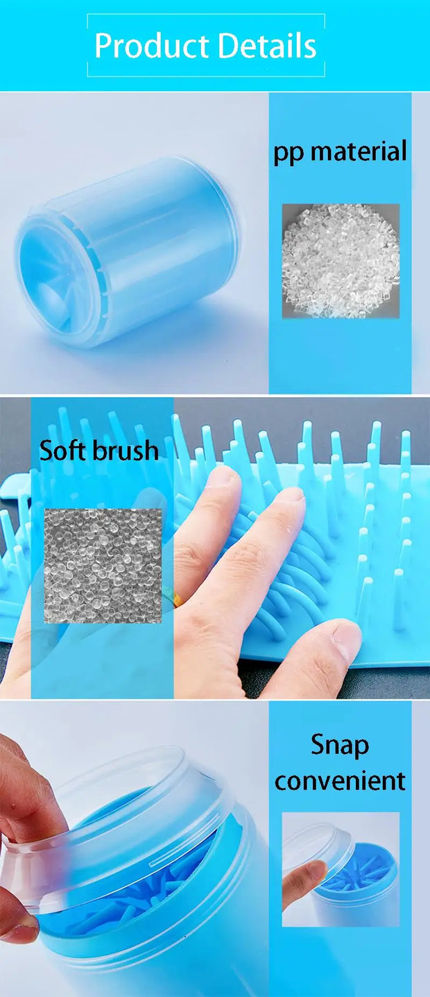 Pet Foot Wash Cup Soft Silicone Comb Cat Paw Cleaning Cup Dog Foot Cleaner Portable Dog Bathing and Cleaning Supplies