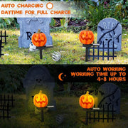 Halloween Pumpkin Candle Pathway Solar Lights Crow Yard Stake Lamp for Garden Yard Lawn Pathway Home Party Decoration Waterproof