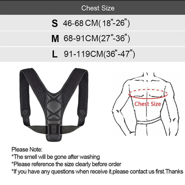 Adjustable Back Shoulder Posture Corrector Belt Clavicle Spine Support Reshape Your Body Home Office Sport Upper Back Neck Brace