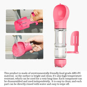 Portable Cat Dog Water Bottle Food Feeder Drinker Poop Dispenser 3 In 1 Leak-proof Multifunctional Dog Waterer Bottle